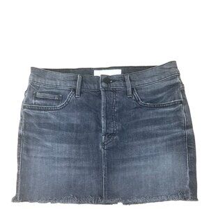 Mother Vagabound Mini Fray Jean Denim Mini Skirt Size 26 In Pedal To The Metal